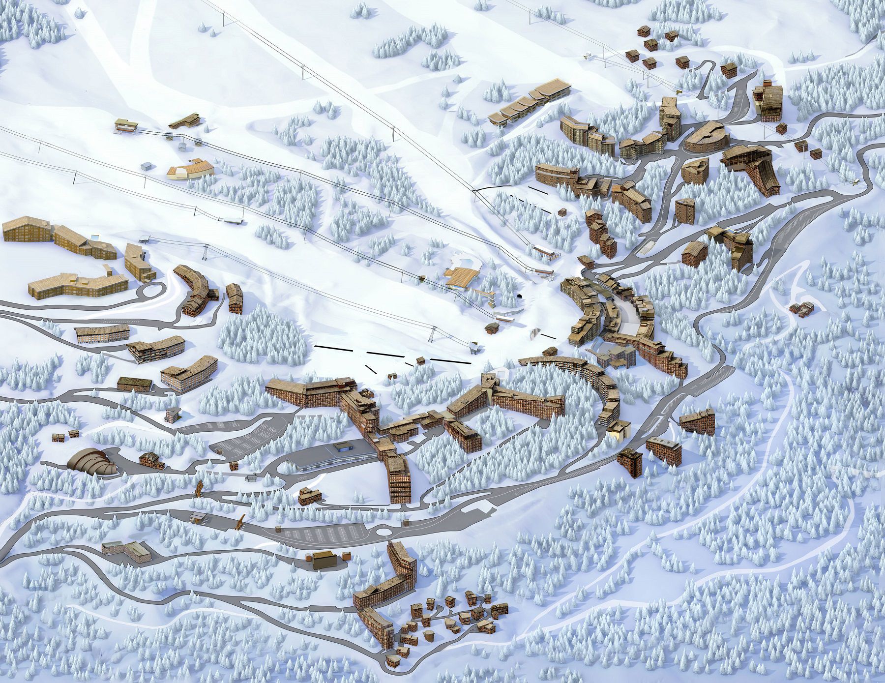 Les Arcs 1800 map